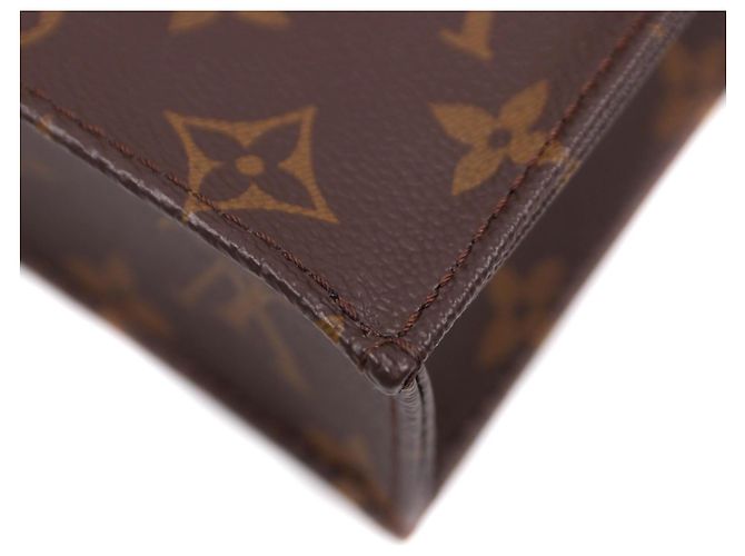 Louis Vuitton Piccolo Sacchetto Piatto Monogramma in Tela Marrone - vista 6