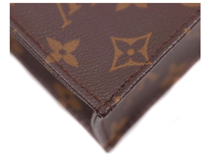 Louis Vuitton Piccolo Sacchetto Piatto Monogramma in Tela Marrone - vista 7
