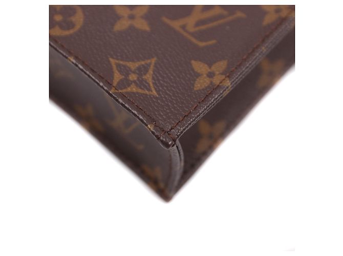 Louis Vuitton Piccolo Sacchetto Piatto Monogramma in Tela Marrone - vista 9