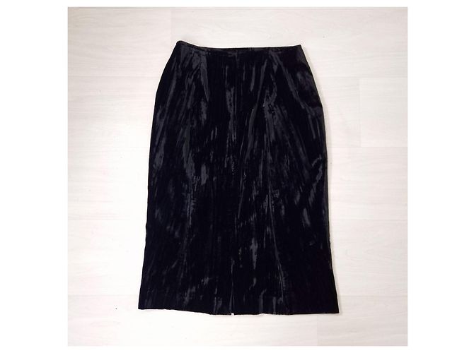 Yves Saint Laurent YSL Variation schwarze Samtrock 1999, schwarzer Vintage-Rock - Ansicht 10