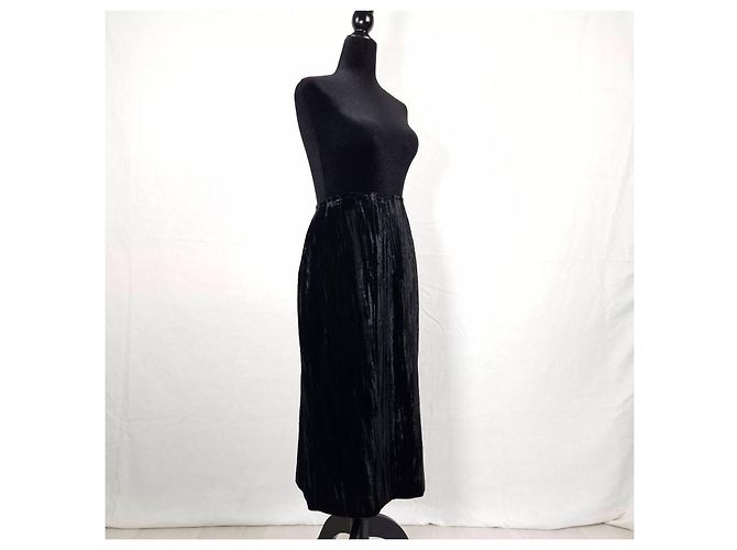 Yves Saint Laurent YSL Variation schwarze Samtrock 1999, schwarzer Vintage-Rock - Ansicht 2