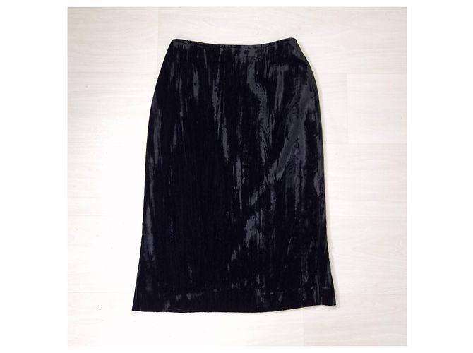 Yves Saint Laurent YSL Variation schwarze Samtrock 1999, schwarzer Vintage-Rock - Ansicht 8