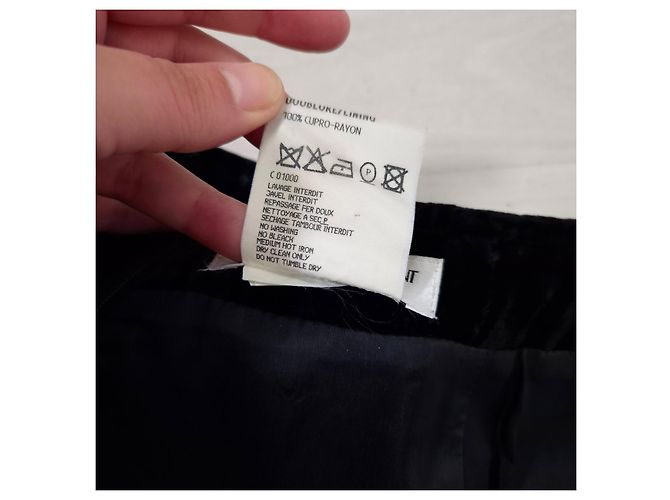 Yves Saint Laurent YSL Variation schwarze Samtrock 1999, schwarzer Vintage-Rock - Ansicht 9