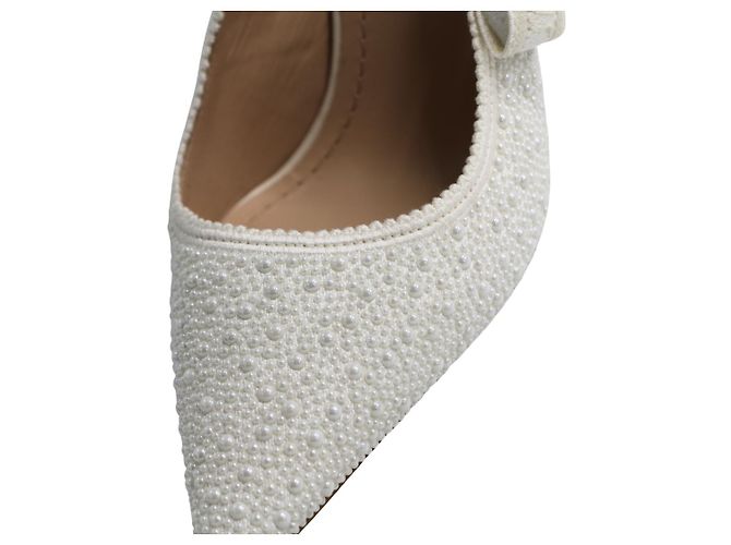Christian Dior Slingback J'Adior con Perle in Resina Bianche Bianco - vista 10