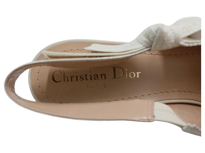 Christian Dior Slingback J'Adior con Perle in Resina Bianche Bianco - vista 8