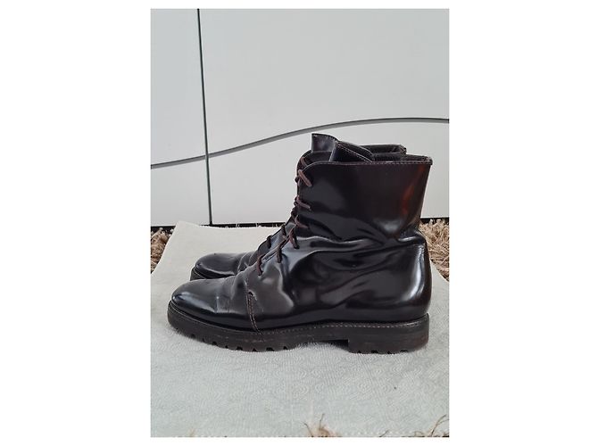 Botines Max Mara de charol marrón Castaño - vista 2