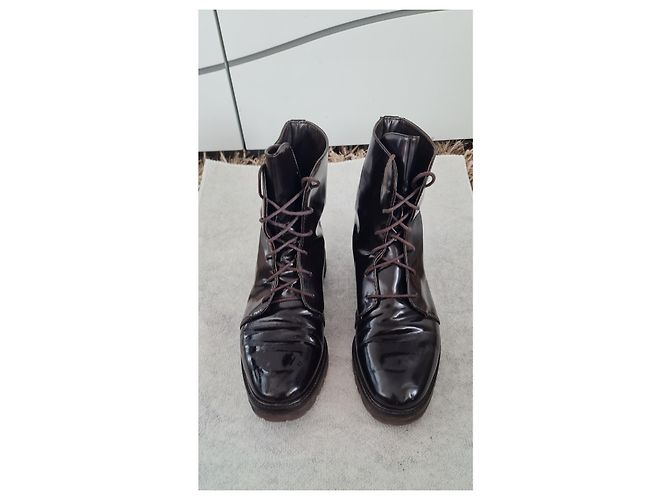 Botines Max Mara de charol marrón Castaño - vista 3