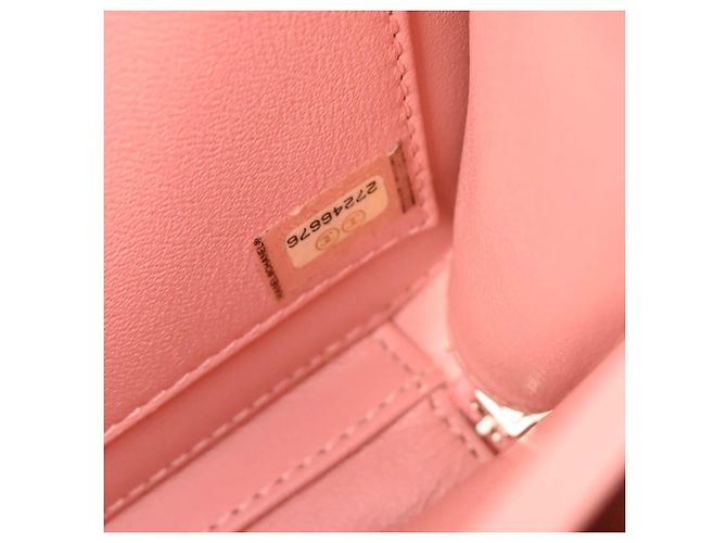 Chanel Vanity Case Filigrana Caviar Trapuntato con Pelle Striata Piccolo Rosa - vista 6