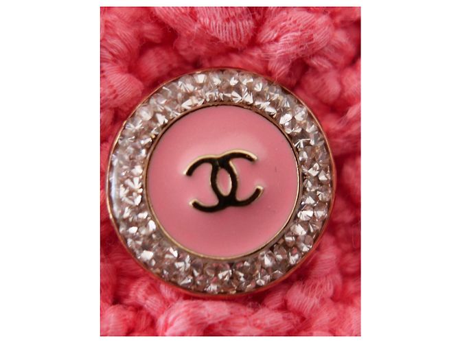 Chaqueta sin mangas de punto rosa coral Chanel Primavera 22S - vista 3