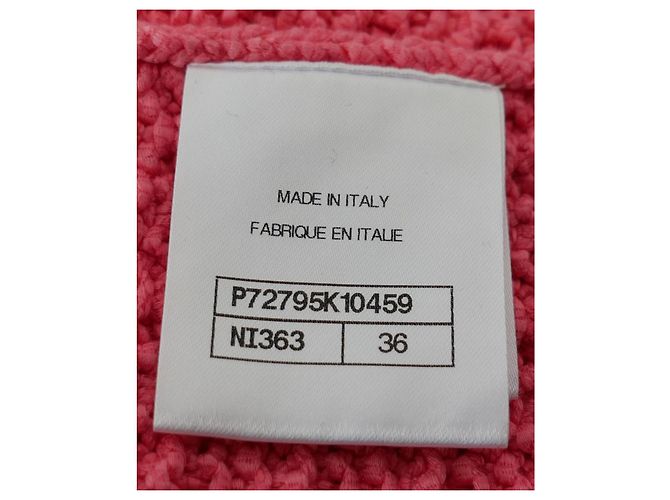 Chaqueta sin mangas de punto rosa coral Chanel Primavera 22S - vista 9