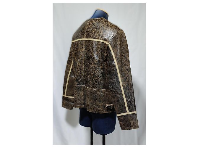 Chaqueta Guess de piel de cordero marrón Castaño - vista 4
