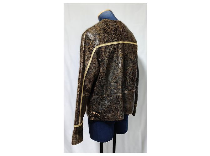 Chaqueta Guess de piel de cordero marrón Castaño - vista 5