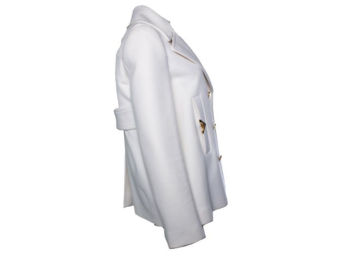 Casaco de lã e caxemira com logo V da Valentino em branco - vista 3