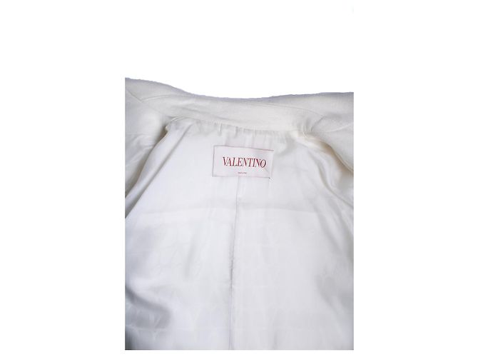 Casaco de lã e caxemira com logo V da Valentino em branco - vista 8