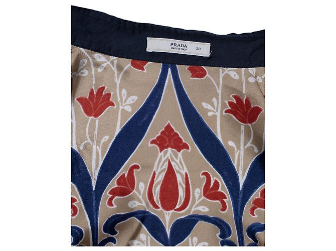 Blusa de estampado floral con lazos Prada Castaño Roja Azul - vista 5