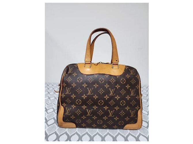 Borsa Retiro MM NM in tela Monogram Louis Vuitton Marrone Beige - vista 2