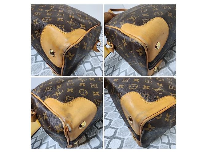 Borsa Retiro MM NM in tela Monogram Louis Vuitton Marrone Beige - vista 8