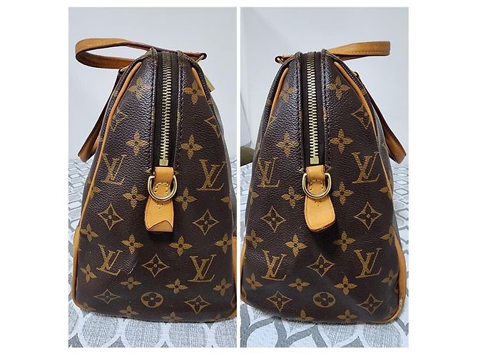 Borsa Retiro MM NM in tela Monogram Louis Vuitton Marrone Beige - vista 9