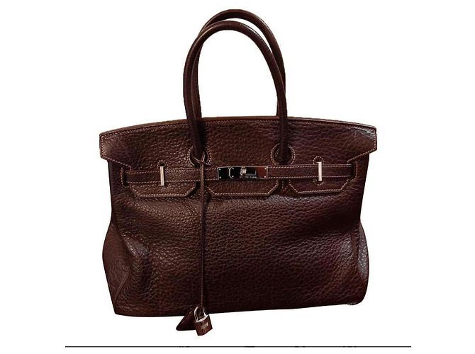 Borsa a mano Hermès Birkin in pelle di bufalo marrone Marrone chiaro Caramello Cioccolato - vista 2