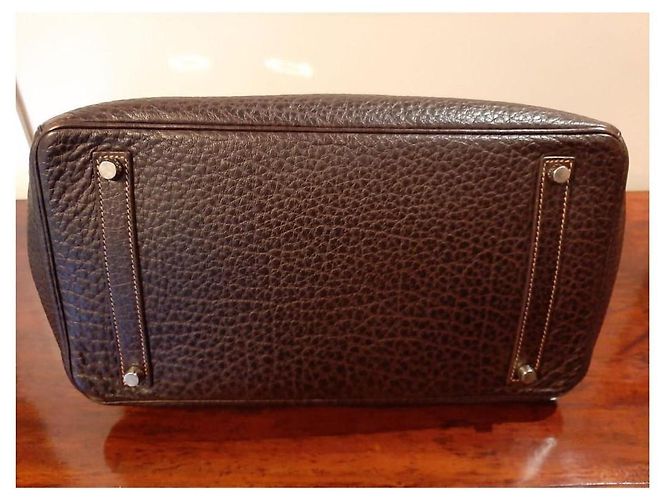 Borsa a mano Hermès Birkin in pelle di bufalo marrone Marrone chiaro Caramello Cioccolato - vista 3