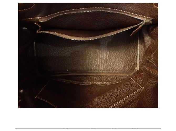 Borsa a mano Hermès Birkin in pelle di bufalo marrone Marrone chiaro Caramello Cioccolato - vista 4