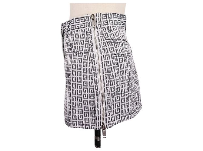 Falda Mini de Jacquard Monograma 4G de Givenchy Castaño Blanco - vista 2