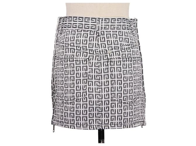 Falda Mini de Jacquard Monograma 4G de Givenchy Castaño Blanco - vista 3