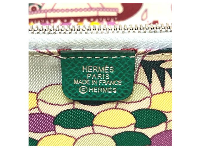 Hermès HERMES Billetera Redonda Compacta Azap Silkin Verde - vista 12