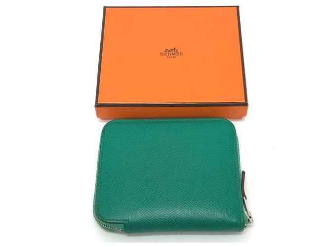 Hermès HERMES Billetera Redonda Compacta Azap Silkin Verde - vista 15