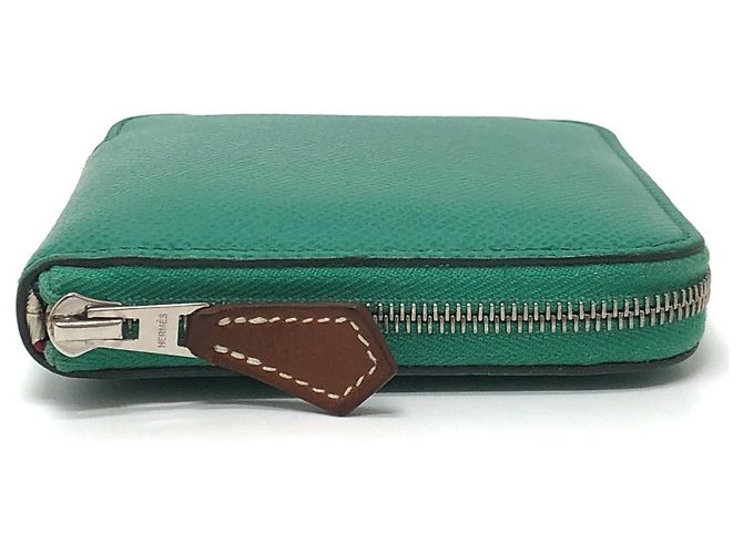 Hermès HERMES Billetera Redonda Compacta Azap Silkin Verde - vista 3