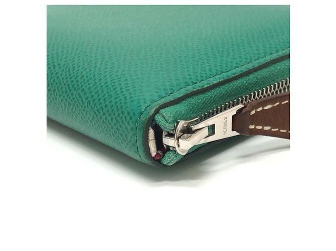 Hermès HERMES Billetera Redonda Compacta Azap Silkin Verde - vista 5
