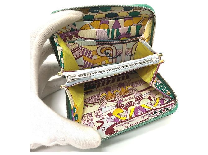 Hermès HERMES Billetera Redonda Compacta Azap Silkin Verde - vista 8