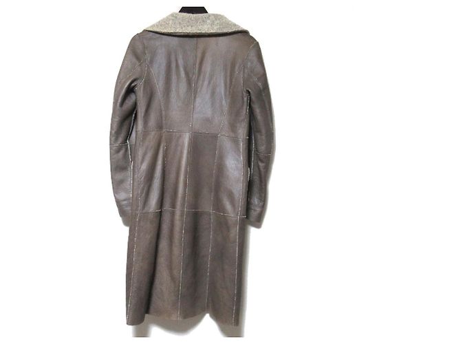 Autre Marque Abrigo reversible de shearling BORGO DEI BLU Castaño Blanco Blanco roto - vista 2