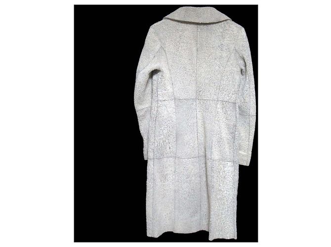 Autre Marque Abrigo reversible de shearling BORGO DEI BLU Castaño Blanco Blanco roto - vista 5