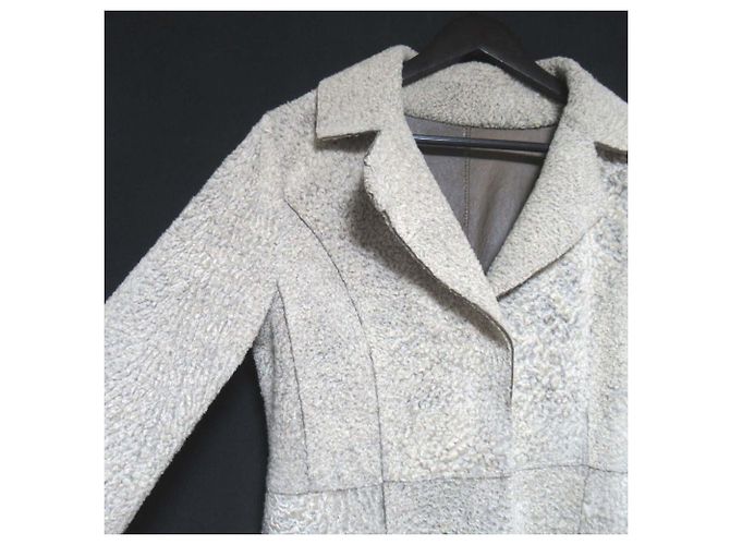 Autre Marque Abrigo reversible de shearling BORGO DEI BLU Castaño Blanco Blanco roto - vista 6