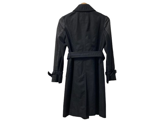 Autre Marque Trench coat de doble botonadura de materiales mixtos Aquascutum Negro - vista 2