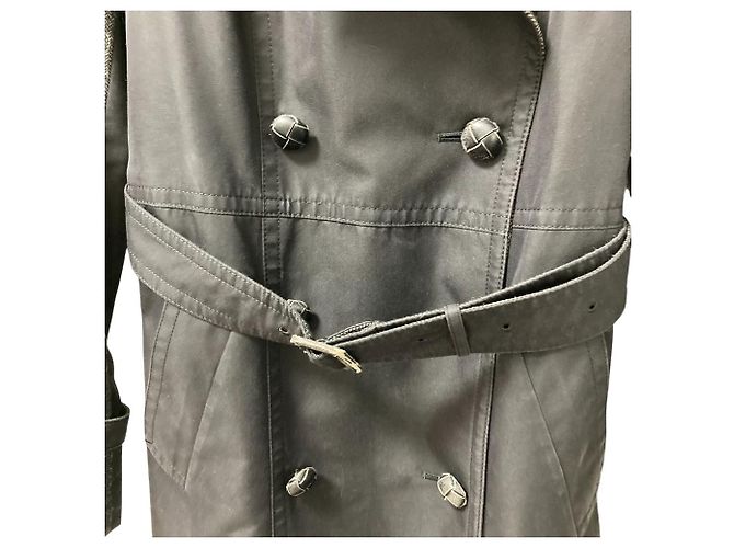 Autre Marque Trench coat de doble botonadura de materiales mixtos Aquascutum Negro - vista 4