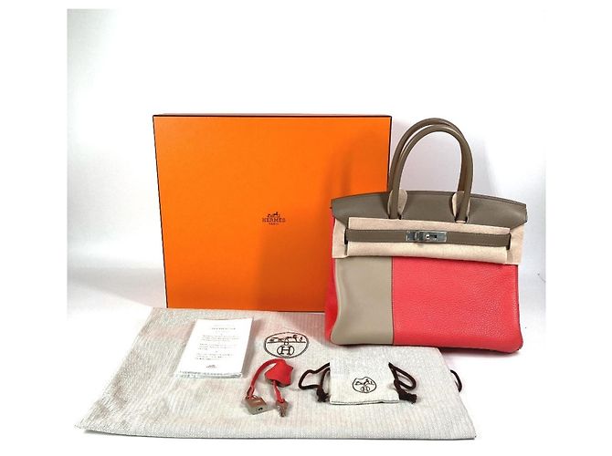 Borsa Tote Hermès Birkin 30 Marrone Rosa Taupe - vista 17