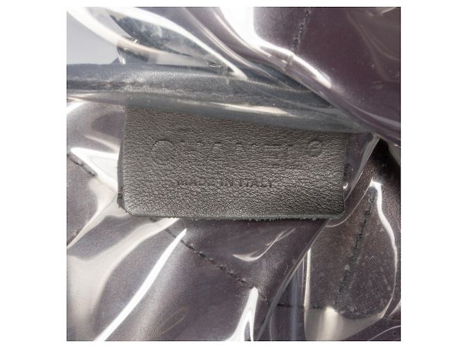 Chanel Flap Nudo in PVC Nero Cucito e Pelle di Vitello - vista 5