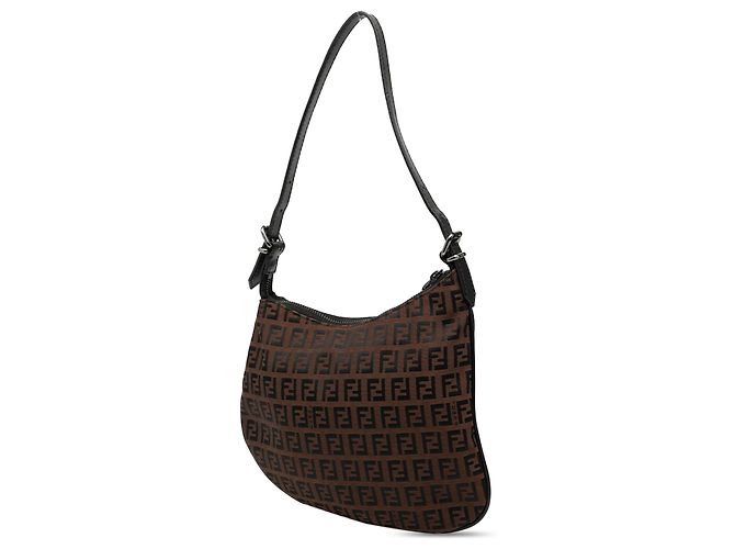 Bolso de hombro de lona Zucchino marrón Fendi Castaño Marrón oscuro - vista 2