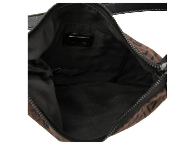 Bolso de hombro de lona Zucchino marrón Fendi Castaño Marrón oscuro - vista 4