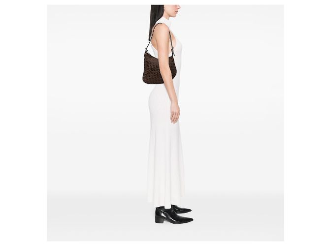Bolso de hombro de lona Zucchino marrón Fendi Castaño Marrón oscuro - vista 7