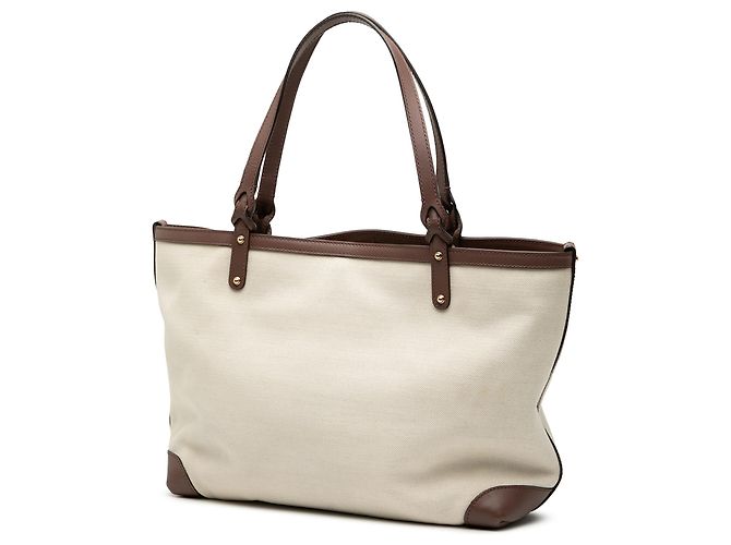 Gucci Braune Canvas Tragetasche Beige - Ansicht 2