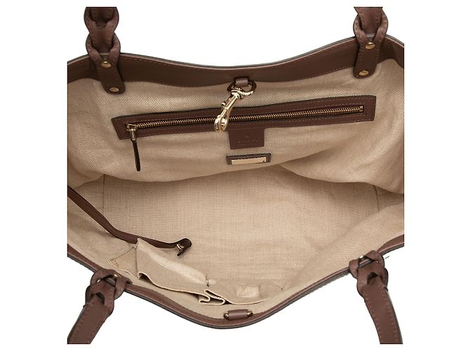 Gucci Braune Canvas Tragetasche Beige - Ansicht 4