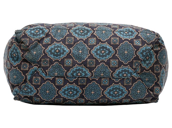 Prada Blaue Tessuto Stampato Tote Marineblau - Ansicht 3