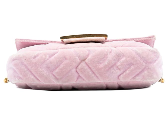 Fendi Pink Mini Zucca Prägung Samt Baguette Tasche - Ansicht 3