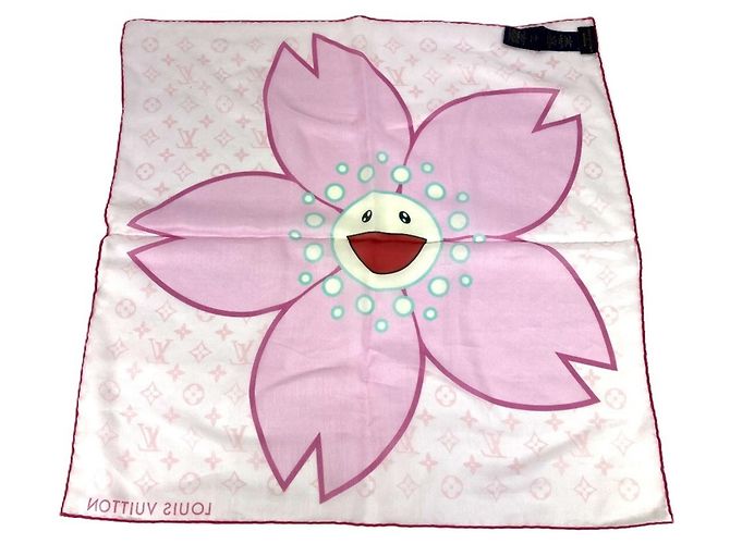 Sciarpa Carré 55 Louis Vuitton LV×TM Takashi Murakami Fiore di Ciliegio Rosa - vista 5