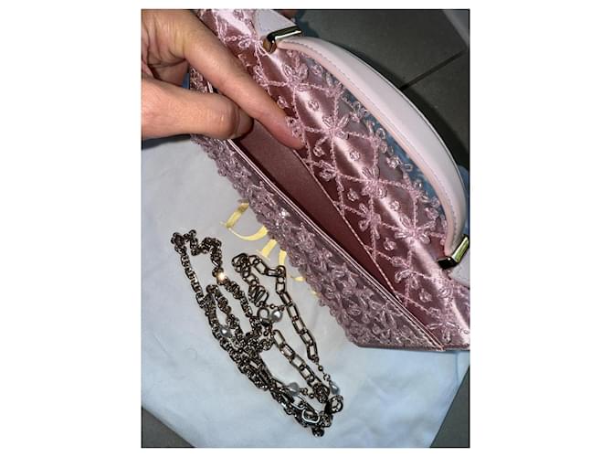 Borsa Dior rosa in perle - vista 8