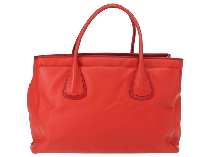 Chanel Cerf Executive Tote aus Leder Mittel Rot - Ansicht 2