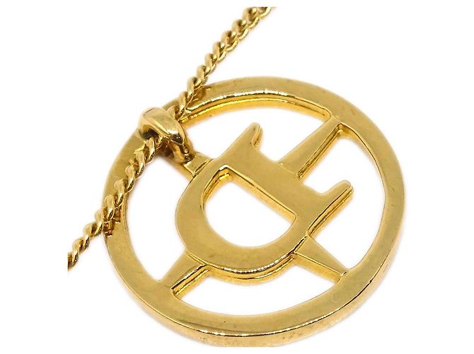 Pendentif rond en métal CD Christian Dior Doré - vue 3